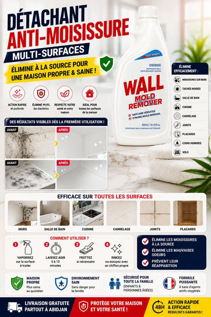 Éliminez les Moisissures & Mauvaises Odeurs Dès la Première Utilisation !